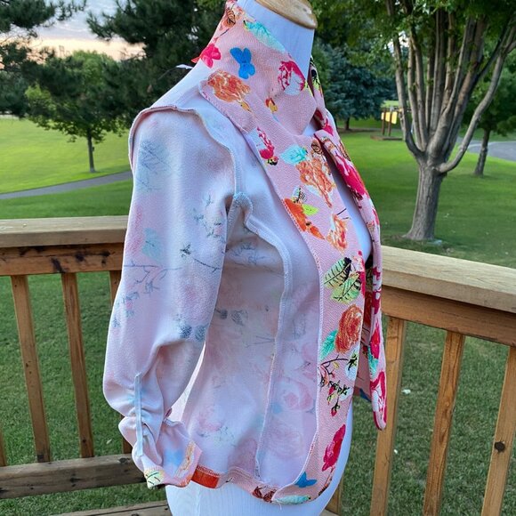 Rainbow Women's Floral Long Sleeve Blouse Blazer - Size S - Picture 13 of 15